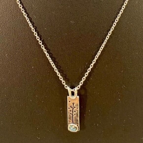 Sand Tree Necklace on Cable Chain. Small & Delicate. - Picture 1 of 7